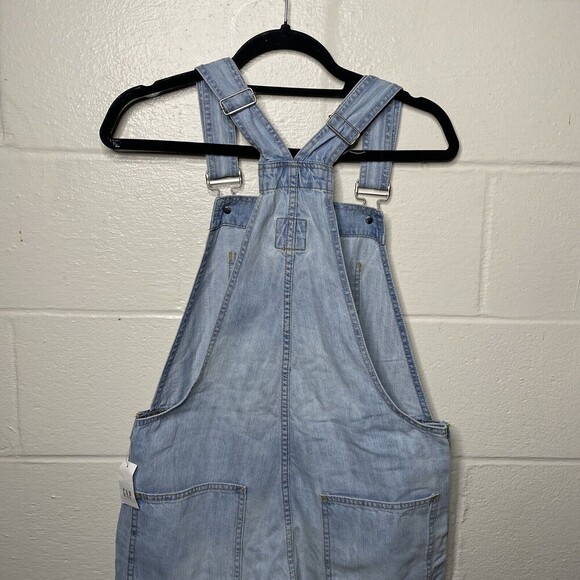 Gap Denim Bib Overalls Womens Sz Small Jean Loose Baggy Light Wash Ankle - Picture 7 of 12
